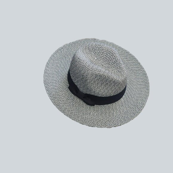 Banana Republic Navy and White Straw Fedora - Picture 2 of 4